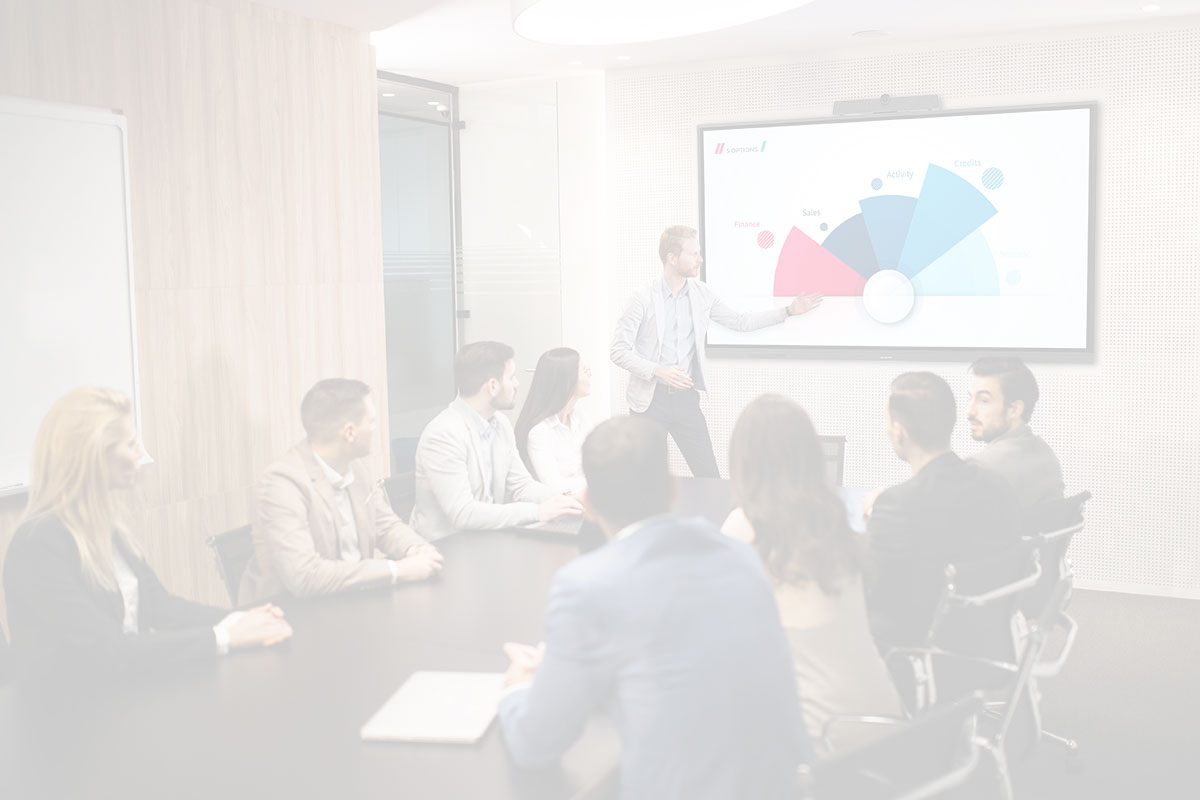 A man giving a presentation in a meeting room